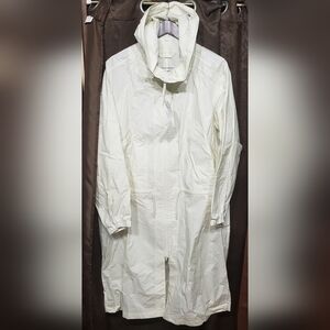 Uniqlo U Women's 100% Cotton Hooded Jacket Coat NWT Off White Cream Milk Color